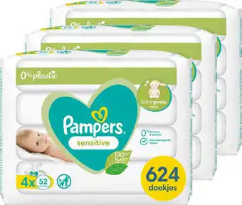 Bol.com Pampers sensitive billendoekjes 0% plastic - 624 babydoekjes aanbieding