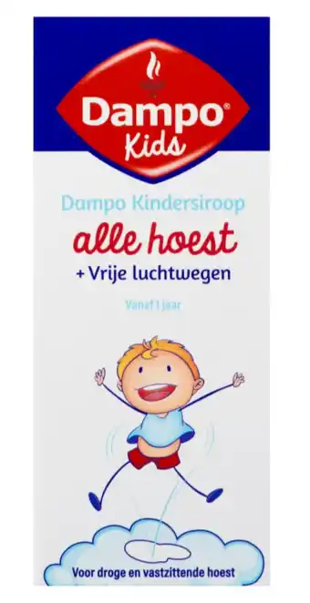 De Online Drogist Dampo kindersiroop alle hoest + vrije luchtwegen 100ml aanbieding