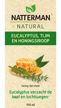 De Online Drogist Natterman natural eucalyptus tijm en honingsiroop 150ml aanbieding