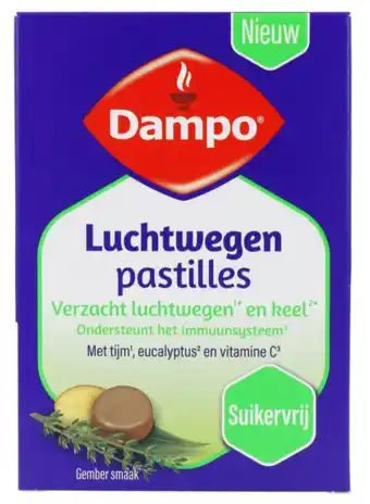 De Online Drogist Dampo luchtwegen pastilles gembersmaak 24st aanbieding