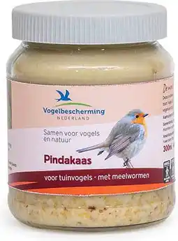 Intratuin Vogelbescherming nederland vogelpindakaas met meelwormen 330 g aanbieding