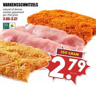 De Boerenschuur VARKENSSCHNITZELS 250 gram aanbieding