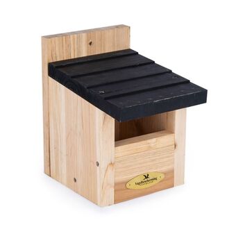 Welkoop Vogelbescherming viborg nestkast - roodborstje - vogelhuisje - 20,3x14x20 cm aanbieding