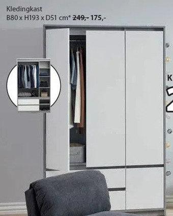 Jysk Billund kledingkast aanbieding