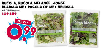 Boon`s Markt RUCOLA, RUCOLA MELANGE, JONGE BLADSLA MET RUCOLA OF MET VELDSLA aanbieding