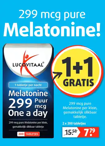 Lucovitaal Melatonine 299 mcg, puur one a day aanbieding