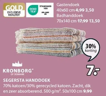 Jysk Kronborg* of denmark segersta handdoek aanbieding