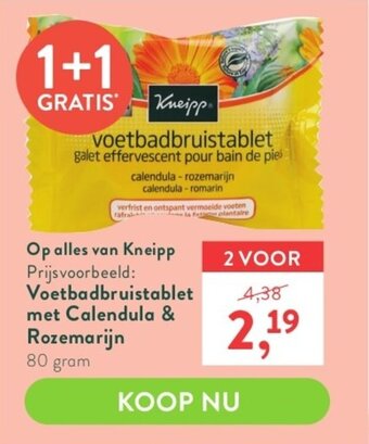 Holland & Barrett alles van Kneipp  Voetbadbruistablet met Calendula & Rozemarijn 80 gram aanbieding