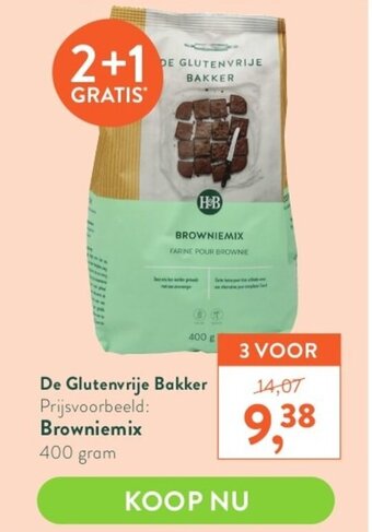 Holland & Barrett De Glutenvrije Bakker Browniemix 400g aanbieding