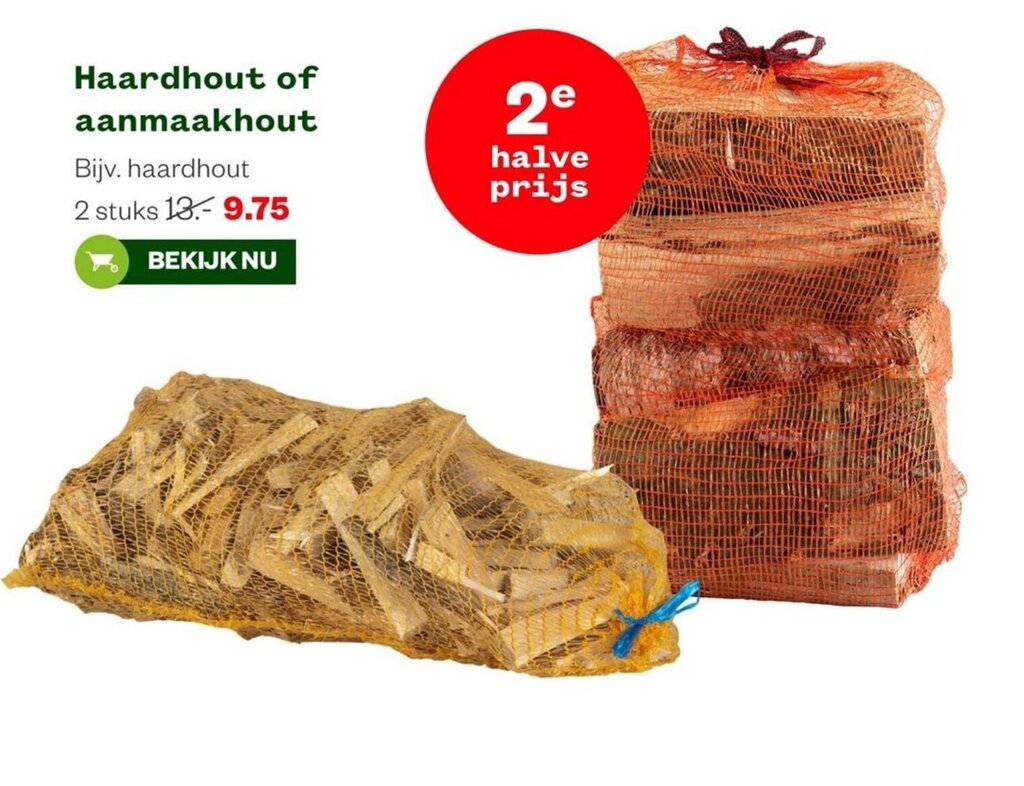 Aanmaakhout en haardhout aanbieding bij Hubo