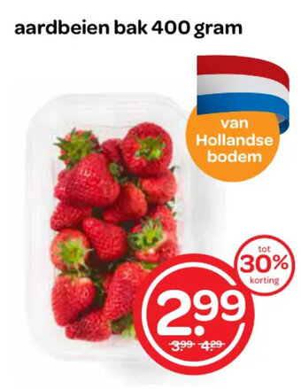 Spar aardbeien bak 400 gram aanbieding