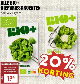 MCD Supermarkt ALLE BIO+ DIEPVRIESGROENTEN 450g aanbieding