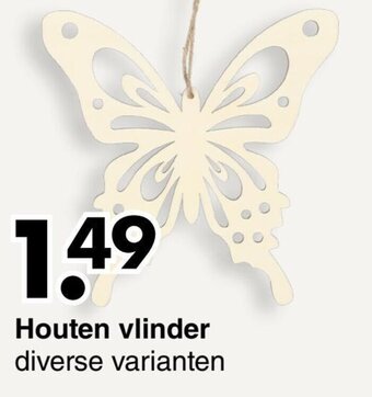 Wibra Houten vlinder diverse varianten aanbieding