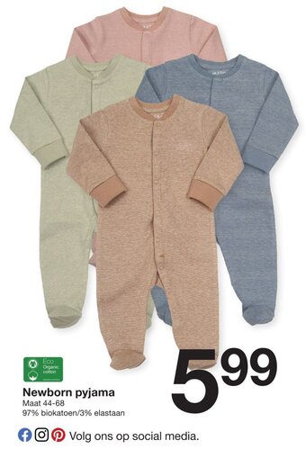 Zeeman Newborn pyjama aanbieding