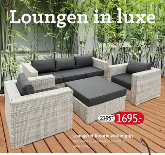 Tuincentrum Overvecht Loungeset rosario wicker grijs aanbieding