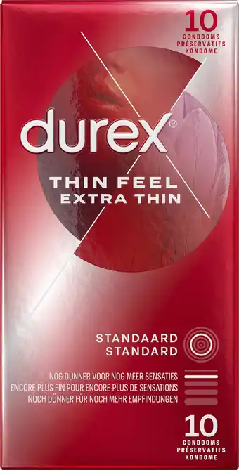 Bol.com Durex condooms - thin feel extra dun - 10 stuks aanbieding