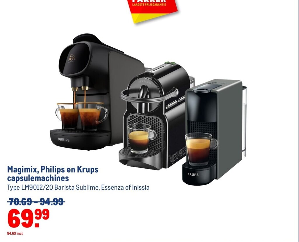 Magimix, Philips en Krups capsulemachines aanbieding bij Makro