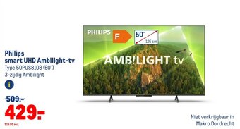 Makro Philips smart UHD Ambilight-tv aanbieding