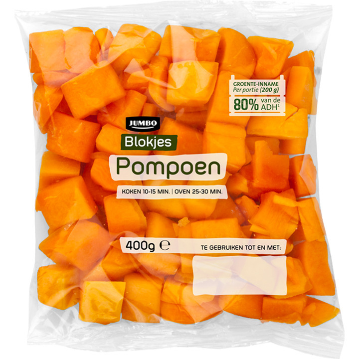 Jumbo Pompoen Blokjes 400g aanbieding bij Jumbo