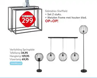 Profijt Meubel Sidetables Sheffield Of Verlichting Springdale : Tafellamp, Hanglamp Of Vloerlamp aanbieding