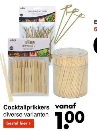 Wibra Cocktailprikkers vanaf diverse varianten aanbieding