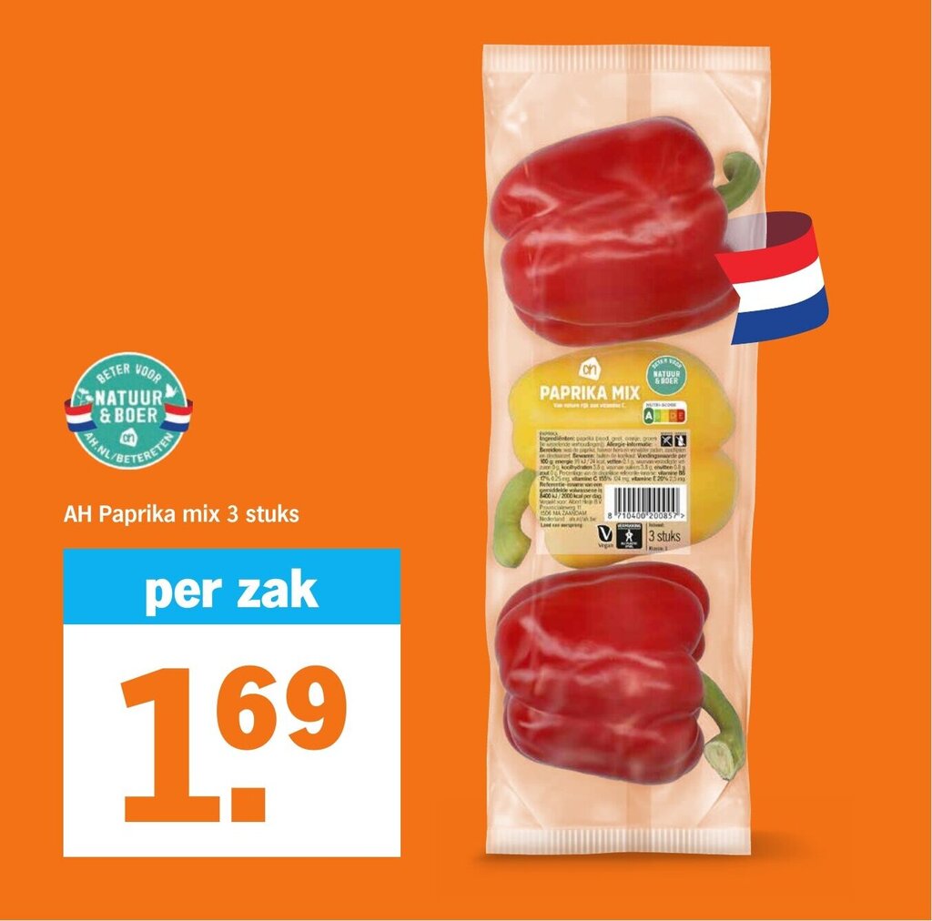 AH Paprika mix 3 stuks aanbieding bij Albert Heijn