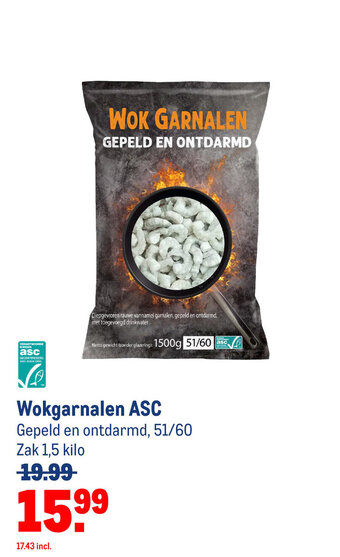 Makro Wokgarnalen ASC aanbieding