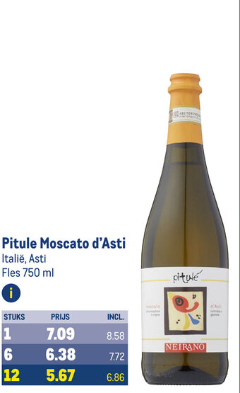 Makro Pitule Moscato d'Asti Fles 750 ml aanbieding