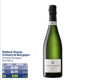 Makro Moillard-Thomas Crémant de Bourgogne  700ml aanbieding