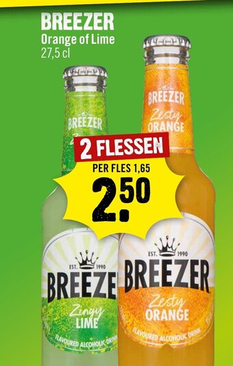 Dirck 3 BREEZER Orange of Lime 27,5 cl aanbieding