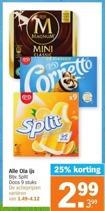 Albert Heijn Alle Ola ijs aanbieding