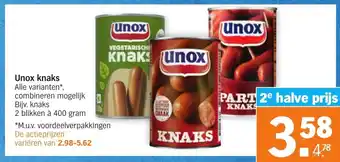 Albert Heijn Unox knaks 400g aanbieding