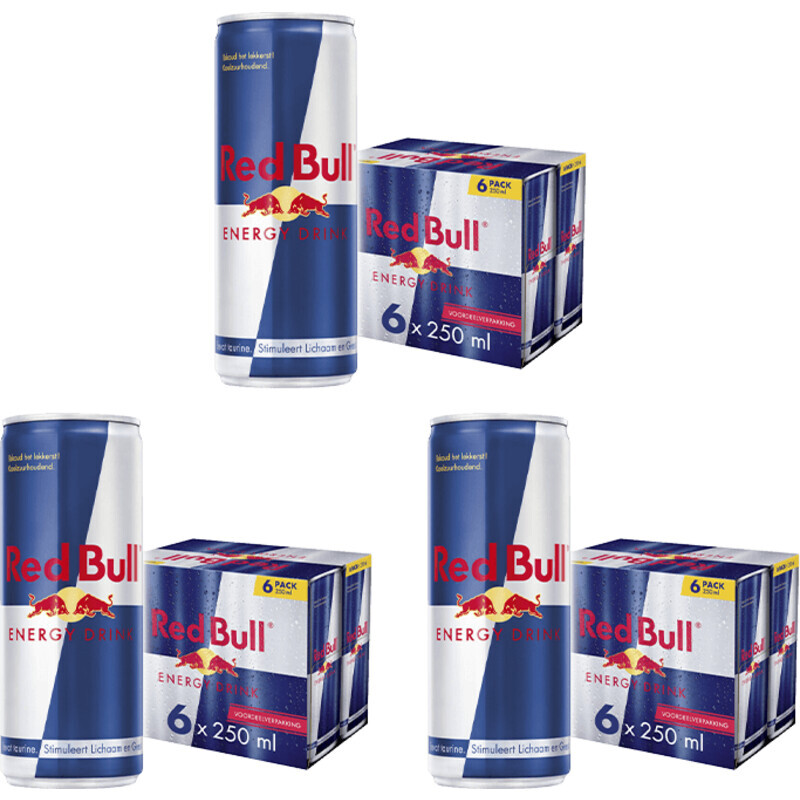 Red bull energy drink 3pack aanbieding bij Albert Heijn