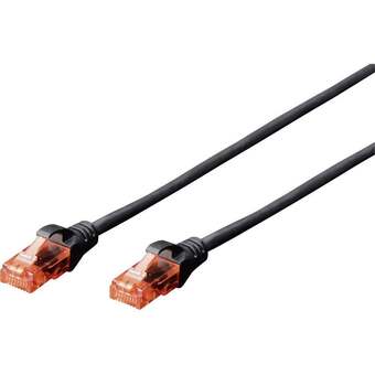 Conrad Digitus dk-1614-100/bl rj45 netwerkkabel, patchkabel cat 6 u/utp 10.00 m zwart snagless 1 stuk(s) aanbieding