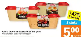 Albert Heijn Johma brood- en toastsalades 175g aanbieding