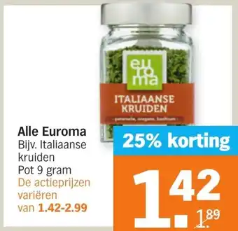 Albert Heijn Alle Euroma 9g aanbieding