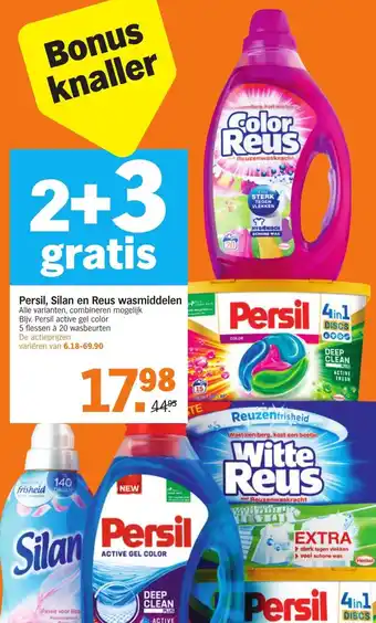 Albert Heijn Persil, Silan en Reus wasmiddelen aanbieding