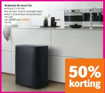 Albert Heijn Brabantia Bo touch bin 30 liter aanbieding