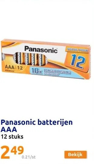 Action Panasonic batterijen aaa aanbieding