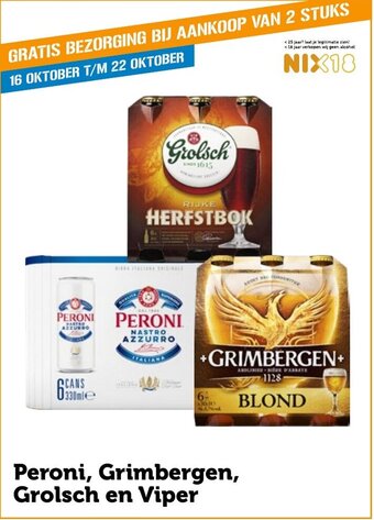 Coop Peroni, Grimbergen, Grolsch en Viper aanbieding