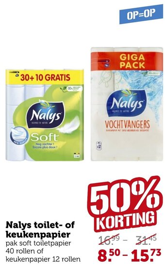 Coop Nalys toilet- of keukenpapier aanbieding