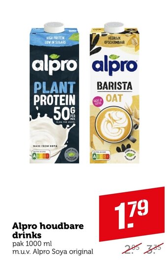 Coop Alpro houdbare drinks aanbieding