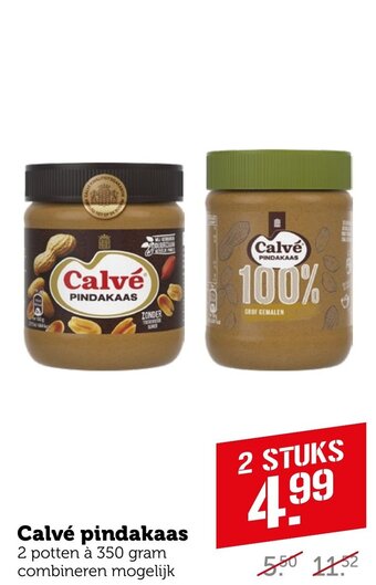 Coop Calvé pindakaas 350g aanbieding