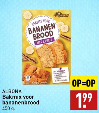 ALDI ALBONA Bakmix voor bananenbrood 450g aanbieding