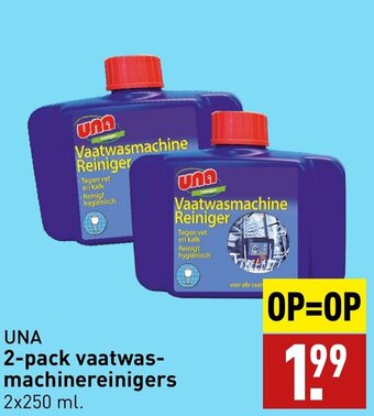 ALDI UNA 2-pack vaatwas-machinereinigers 2x250 ml. aanbieding