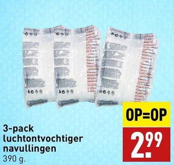 ALDI 3-pack luchtontvochtiger navullingen 390 g. aanbieding