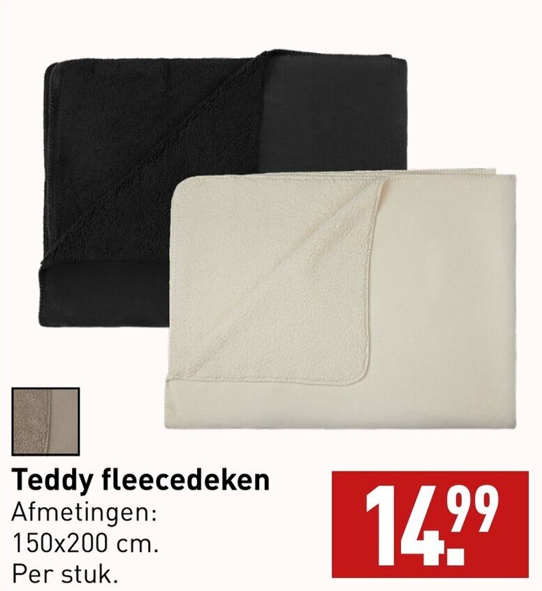 Teddy fleecedeken aanbieding bij ALDI