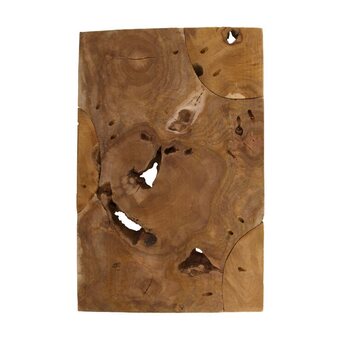 fonQ Dknc - wanddecoratie - teakhout - 38x4x58cm - bruin aanbieding