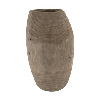 fonQ Dknc - vaas - paulownia hout - 26x38cm - grijs aanbieding