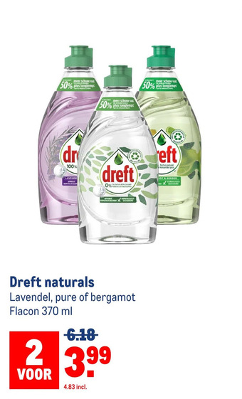 Makro Dreft naturals aanbieding